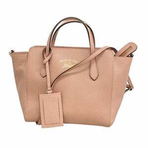Gucci Swing Handbag 368827 Leather Pink 2-Way Bag for Women
